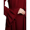 Casual frilled abaya- Maroon Casual frilled abaya- Maroon